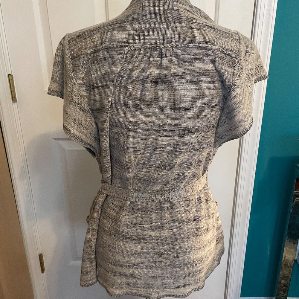 Classiques Entier Asymmetrical Short Sleeve Sweater with Belt Size S - Picture 9 of 13